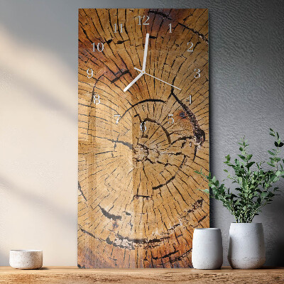 Horloge rectangulaire verticale Grains de bois
