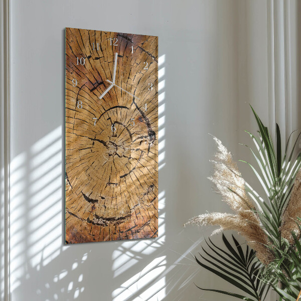 Horloge rectangulaire verticale Grains de bois