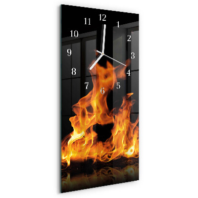 Horloge rectangulaire verticale Feu