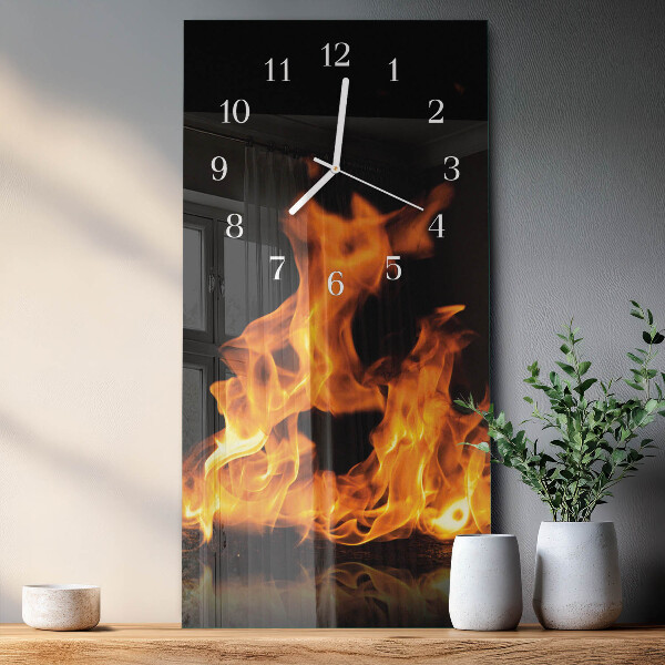 Horloge rectangulaire verticale Feu