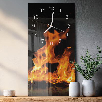 Horloge rectangulaire verticale Feu