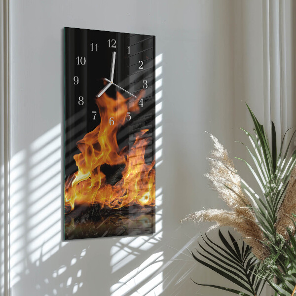 Horloge rectangulaire verticale Feu