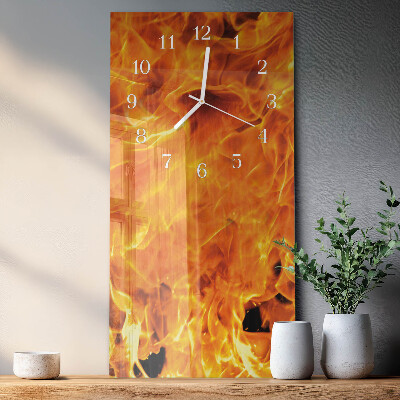 Horloge rectangulaire verticale Feu