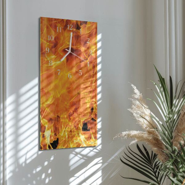 Horloge rectangulaire verticale Feu