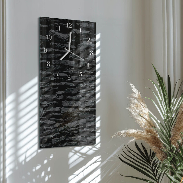 Horloge rectangulaire verticale Mur de pierre