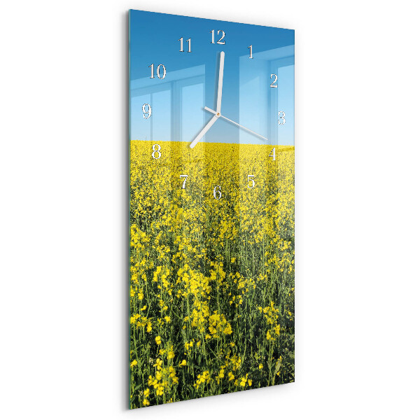 Horloge rectangulaire verticale Champ de fleurs