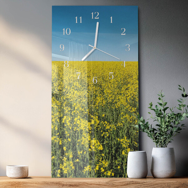 Horloge rectangulaire verticale Champ de fleurs