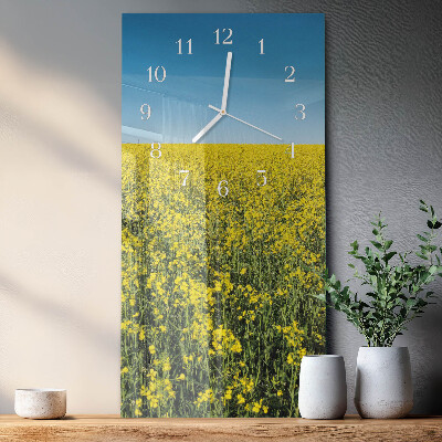 Horloge rectangulaire verticale Champ de fleurs