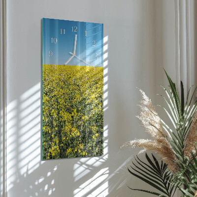 Horloge rectangulaire verticale Champ de fleurs
