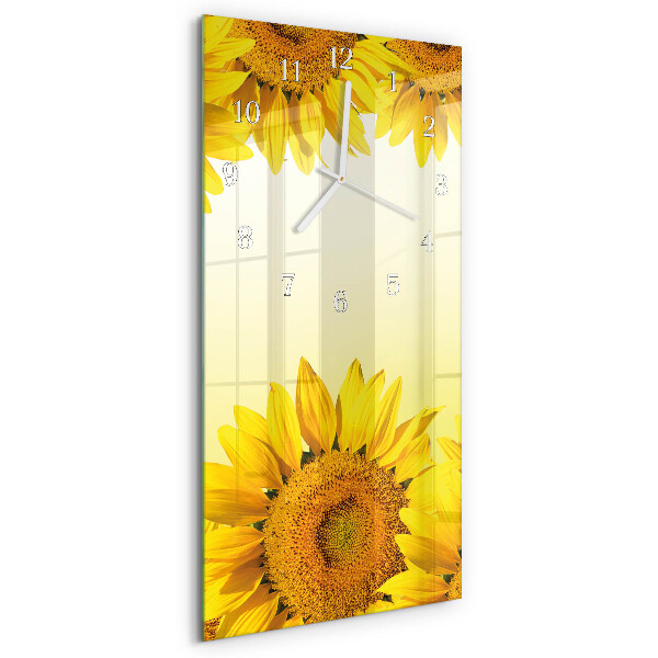 Horloge rectangulaire verticale Tournesol