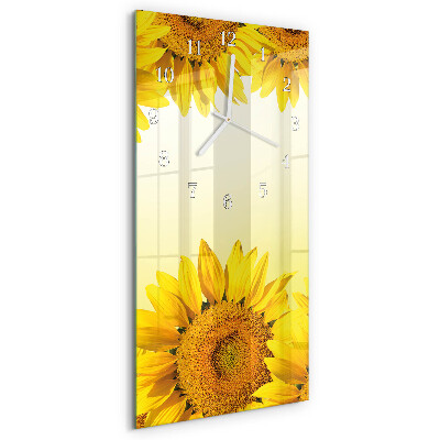 Horloge rectangulaire verticale Tournesol