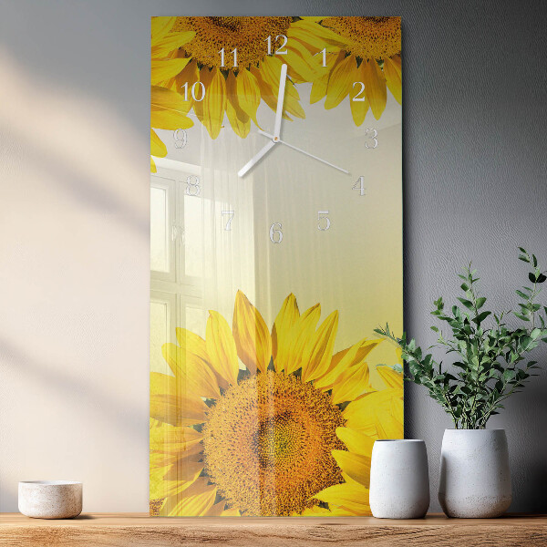 Horloge rectangulaire verticale Tournesol