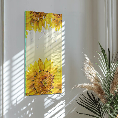 Horloge rectangulaire verticale Tournesol