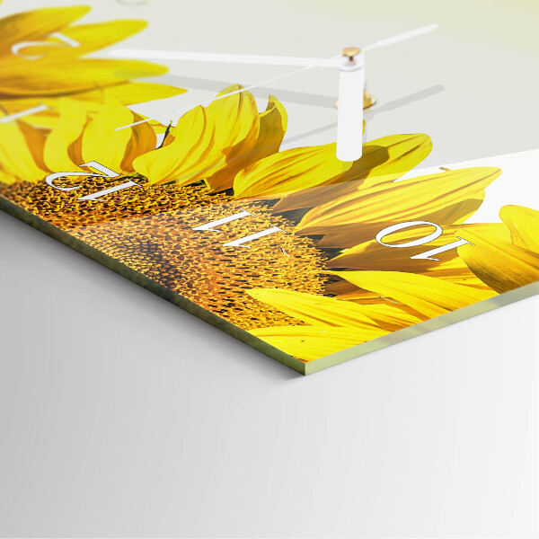 Horloge rectangulaire verticale Tournesol