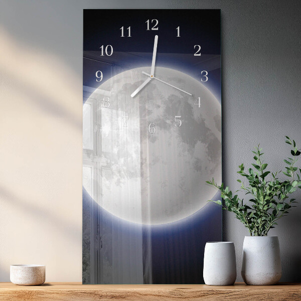Horloge rectangulaire verticale Lune