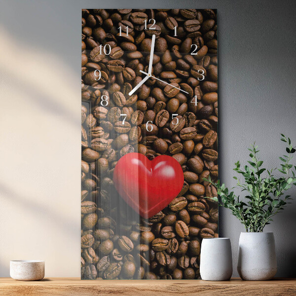 Horloge rectangulaire verticale Café en grains