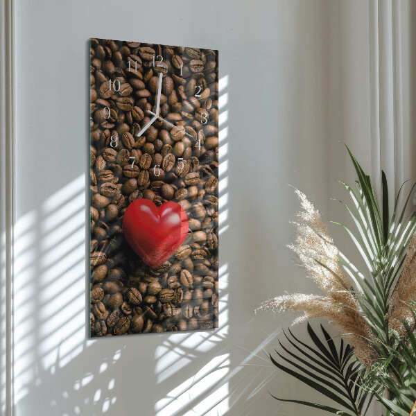 Horloge rectangulaire verticale Café en grains