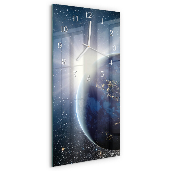 Horloge rectangulaire verticale Terre Weltall