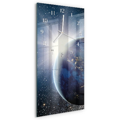 Horloge rectangulaire verticale Terre Weltall