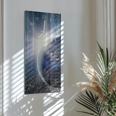 Horloge rectangulaire verticale Terre Weltall