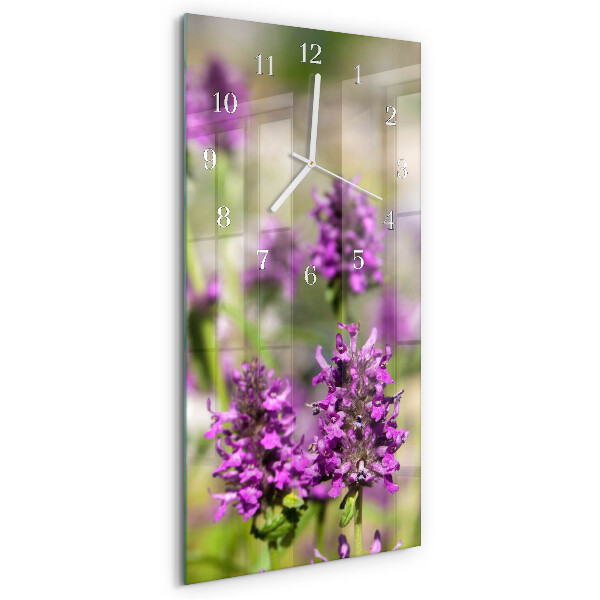 Horloge rectangulaire verticale Fleurs