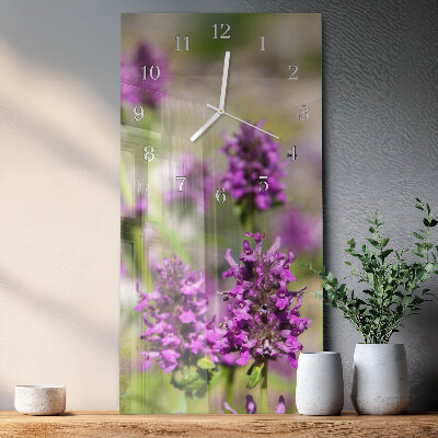 Horloge rectangulaire verticale Fleurs