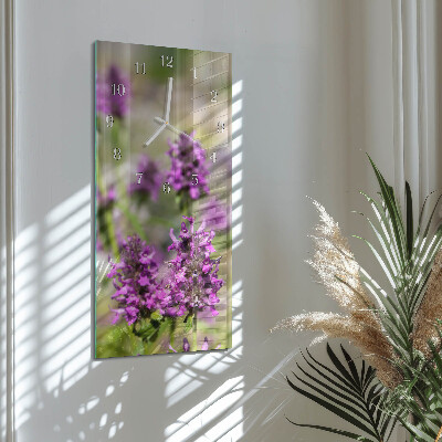 Horloge rectangulaire verticale Fleurs