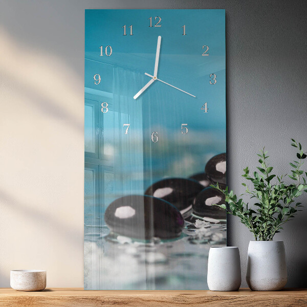 Horloge rectangulaire verticale Pierres