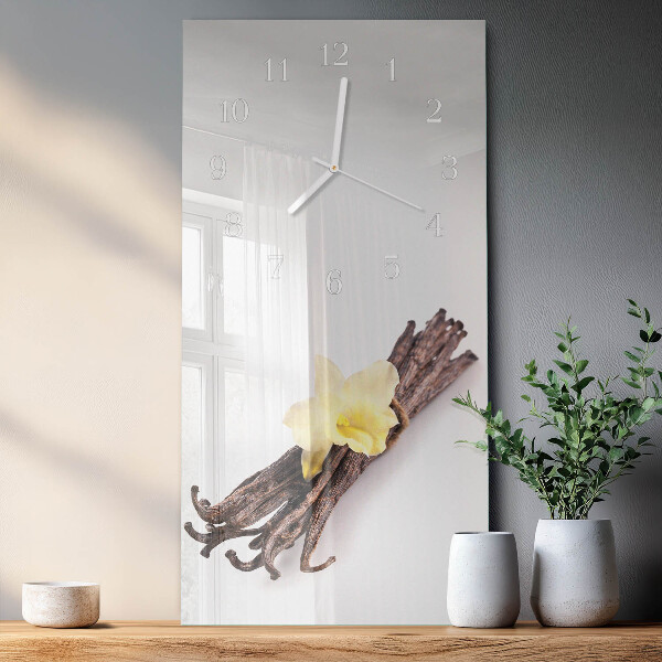 Horloge rectangulaire verticale Vanille