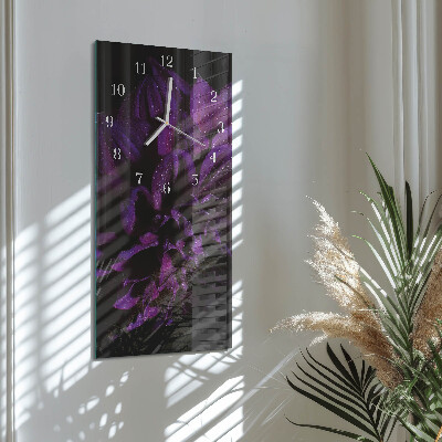 Horloge rectangulaire verticale Pivoine