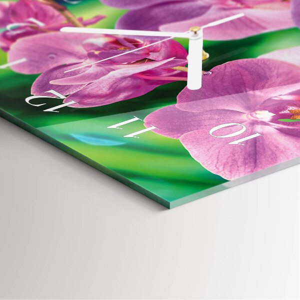Horloge rectangulaire verticale Orchidées