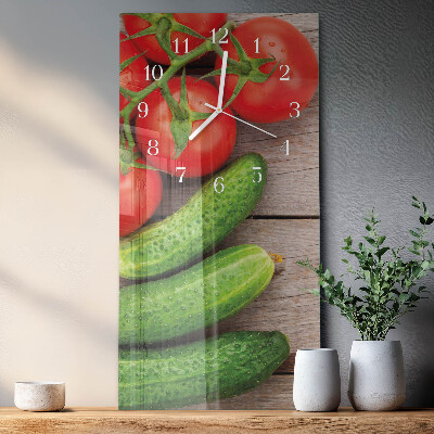 Horloge rectangulaire verticale Légumes
