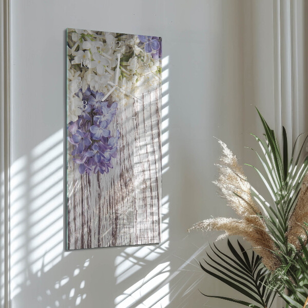 Horloge rectangulaire verticale Lilas