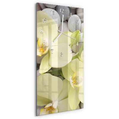 Horloge rectangulaire verticale Pierres d'orchidées
