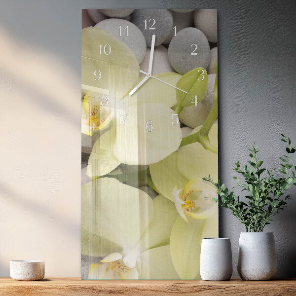 Horloge rectangulaire verticale Pierres d'orchidées