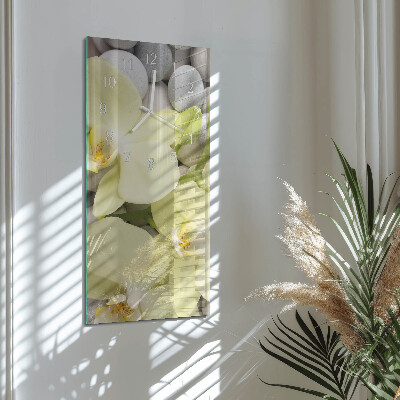 Horloge rectangulaire verticale Pierres d'orchidées