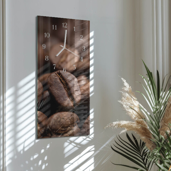 Horloge rectangulaire verticale Café en grains