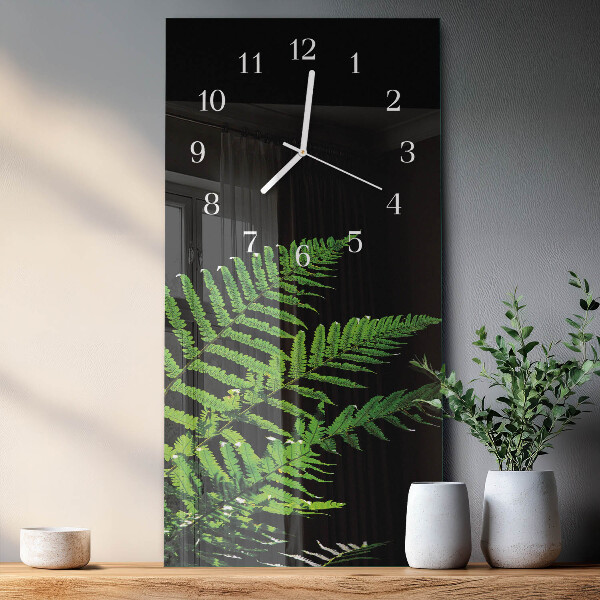 Horloge rectangulaire verticale Fougère