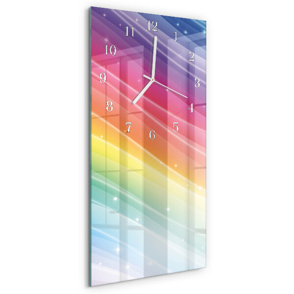 Horloge rectangulaire verticale Arc-en-ciel