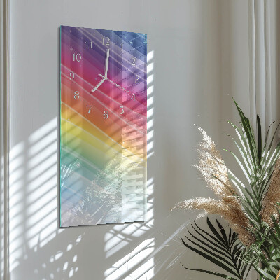 Horloge rectangulaire verticale Arc-en-ciel