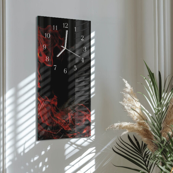 Horloge rectangulaire verticale Feu