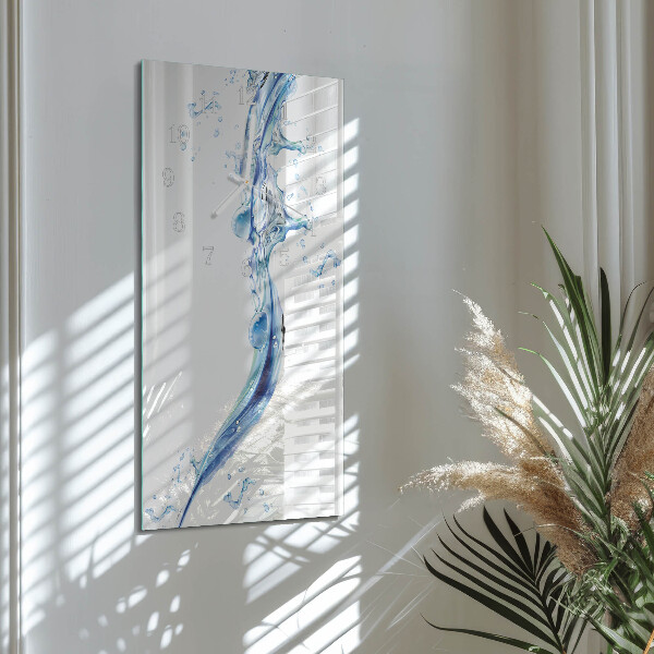 Horloge rectangulaire verticale Eau