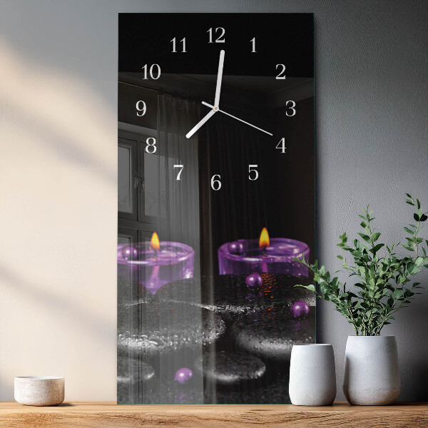 Horloge rectangulaire verticale Pierres de bougie