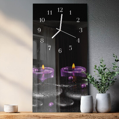 Horloge rectangulaire verticale Pierres de bougie