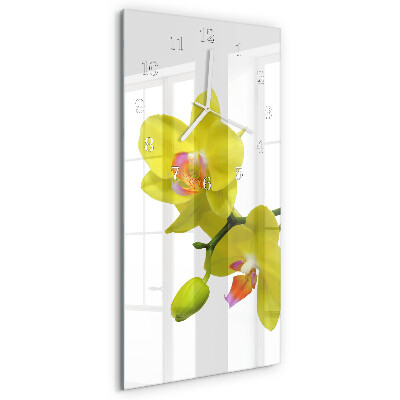 Horloge rectangulaire verticale Orchidée
