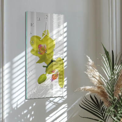 Horloge rectangulaire verticale Orchidée