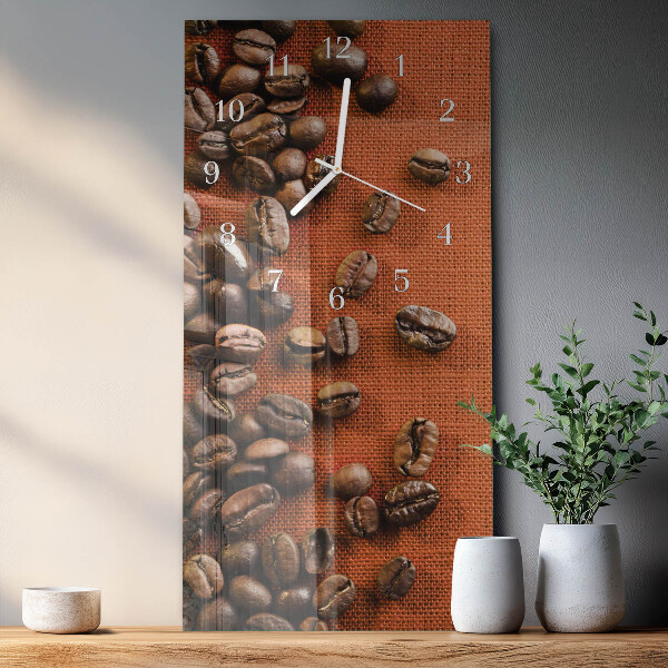 Horloge rectangulaire verticale Café en grains