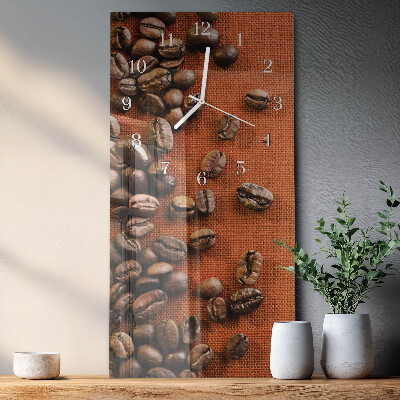 Horloge rectangulaire verticale Café en grains