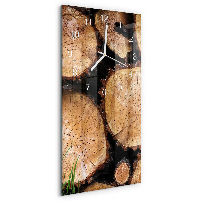 Horloge rectangulaire verticale Grains de bois