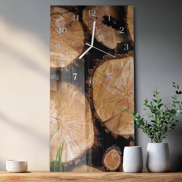 Horloge rectangulaire verticale Grains de bois